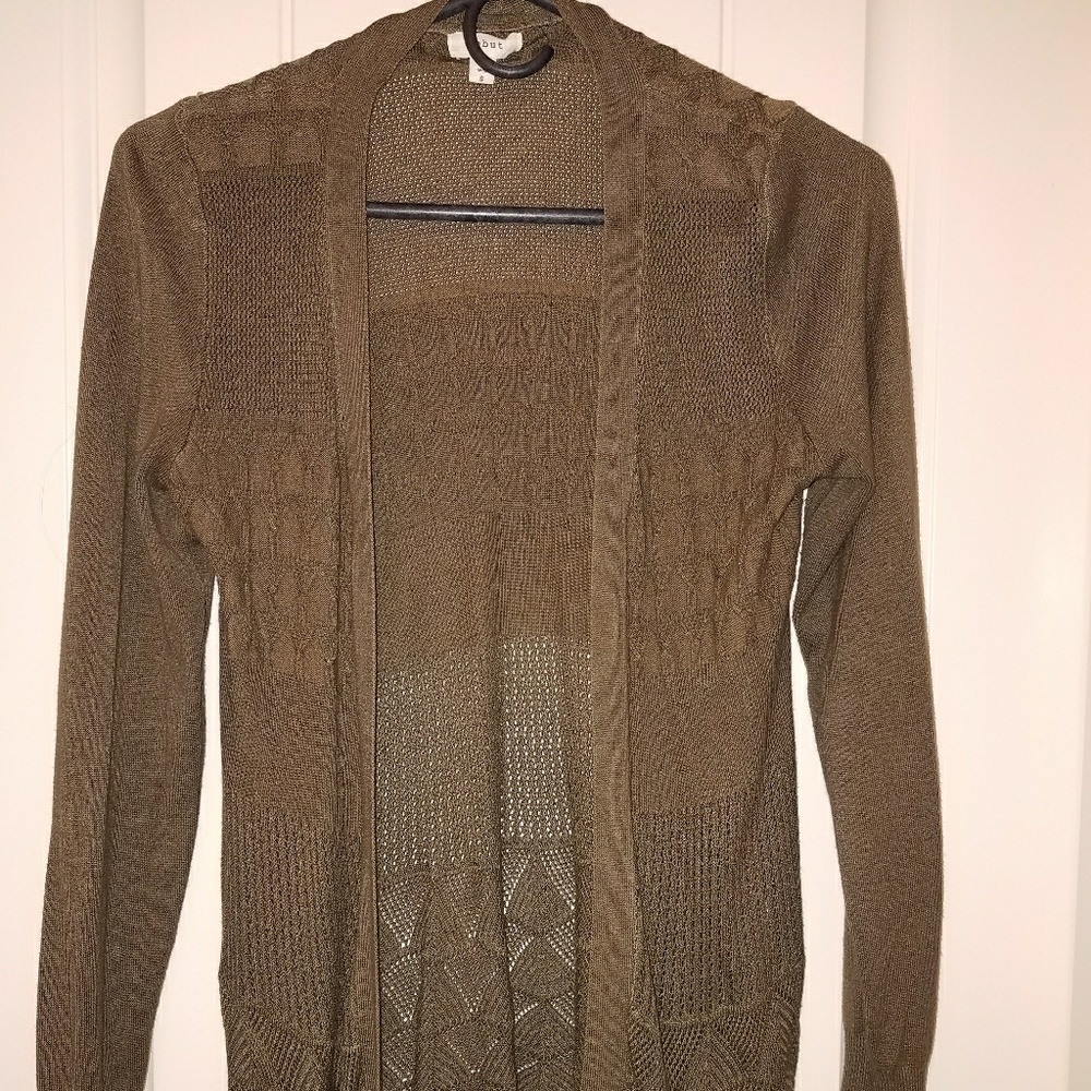 Olive cardigan sweater